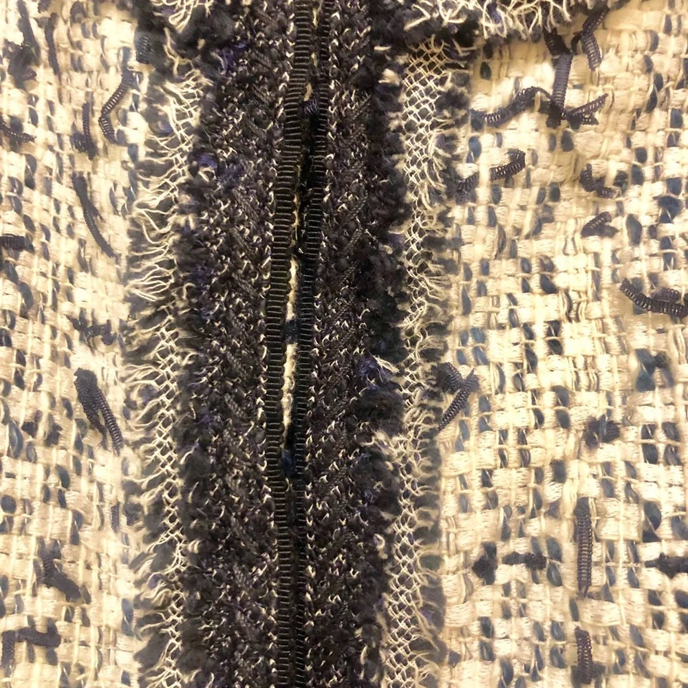 Elie Tahari Blue Tweed Jacket Small